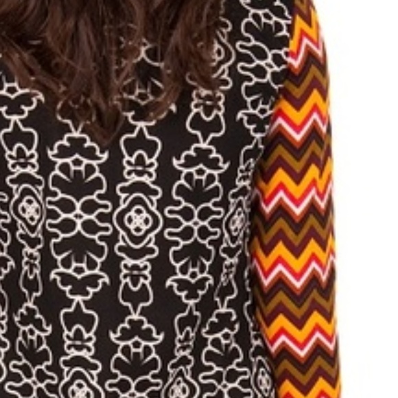 Black & White Zig Zag Long Sleeve Shift Dress XS - Picture 4 of 10